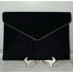 Rebecca Minkoff Leo Velvet Envelope Clutch, Black, 11”Wx8”H - NWT